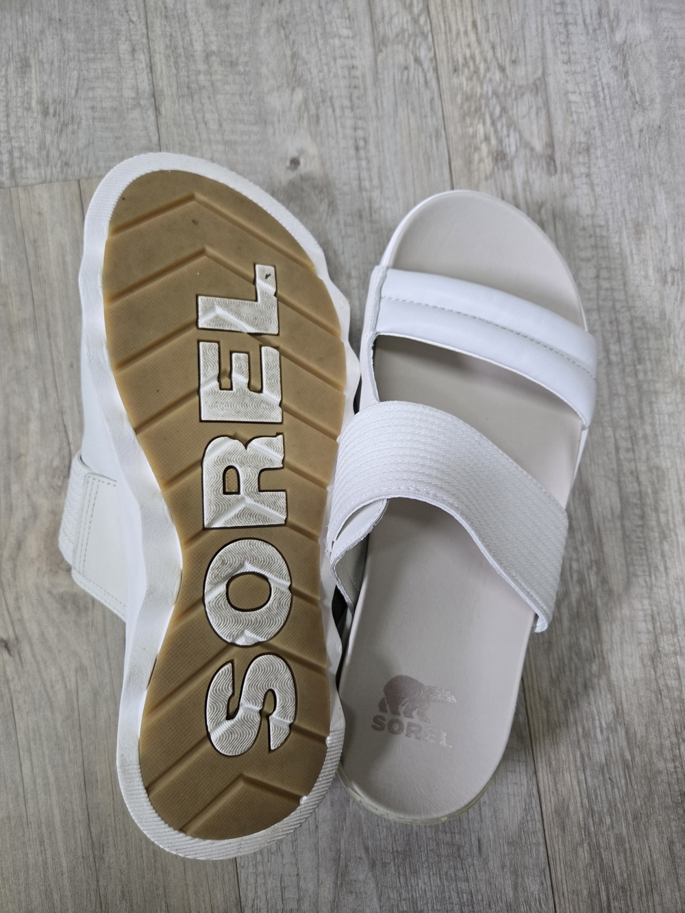 SOREL Women's White Slide Sandals - Cushioned Dual-Strap Comfort